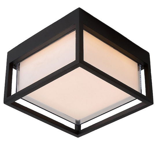 Lucide Lightning Singa Επιτοίχια Εξωτερική Πλαφονιέρα LED IP54 9.6W με Θερμό Λευκό Φως