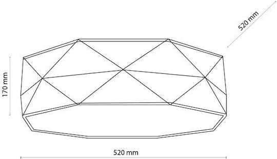 TK Lighting Kantoor Πλαφονιέρα Οροφής Λευκή