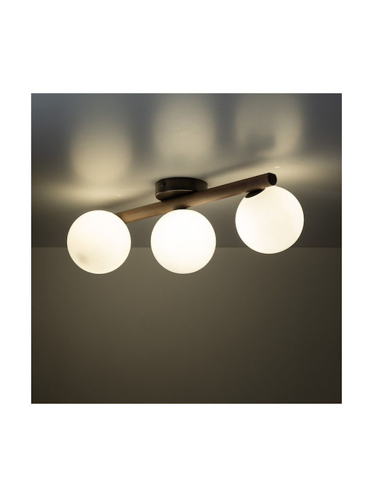 TK Lighting Πλαφονιέρα Οροφής 47εκ. Καφέ με Ντουί G9