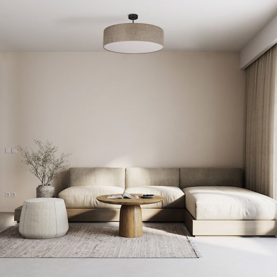 TK Lighting Rondo Πλαφονιέρα Οροφής 60εκ. Μπεζ με Ντουί E27