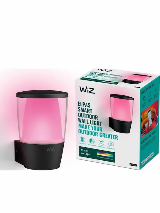 WiZ Стенно Външно Фенерче LED IP44 8.5W с Студено бяло Светлина 16.4x8x13.4εκ.