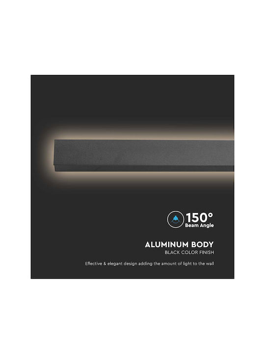 V-TAC Επιτοίχιο Γραμμικό Φωτιστικό LED IP65 16W με Θερμό Λευκό Φως 6x6x5εκ.