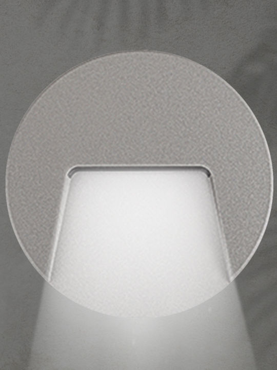Eurolamp Επιτοίχια Εξωτερική Πλαφονιέρα LED IP65 3W με Φυσικό Λευκό Φως