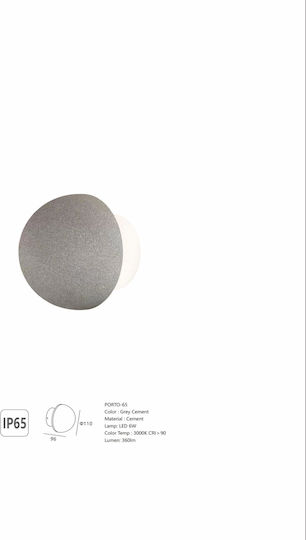 Sun Light Wall-Mounted Outdoor Ceiling Lamp LED 6W with Warm White Light 11cm