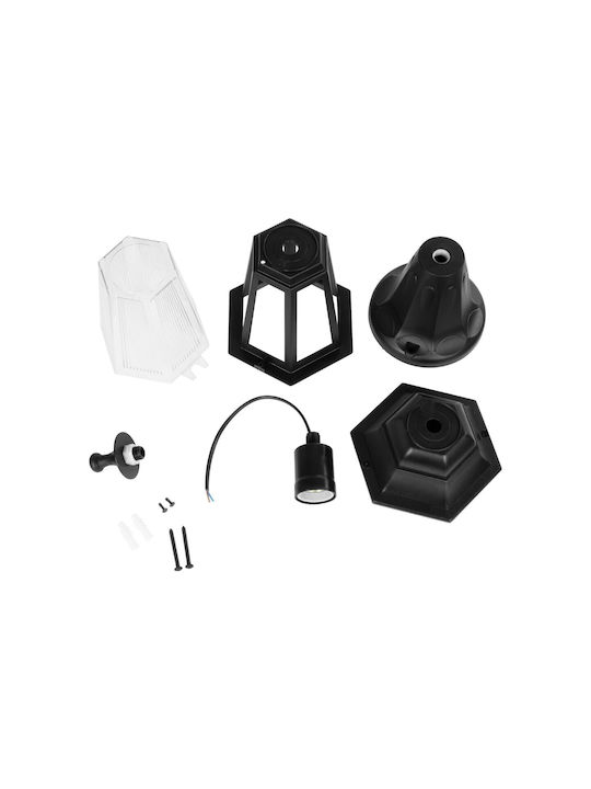 GloboStar Vitro Φωτιστικό Φαναράκι Εξωτερικού Χώρου IP44 για Ντουί E27 Μαύρο