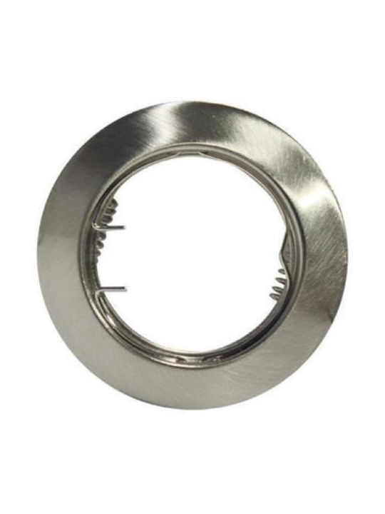 Aca Rotund Metalic Cadru pentru Spoturi GU10 Reglabil MR16 Argintiu 8.1x8.1cm. 1buc