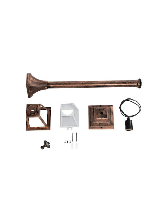 GloboStar Solme Outdoor Floor Lamp Small Post IP44 for E27 Copper