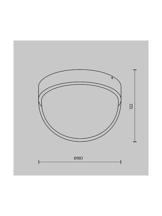 Maytoni Outdoor Ceiling Flush Mount with Integrated LED in Gray Color O438CL-L12GF3K