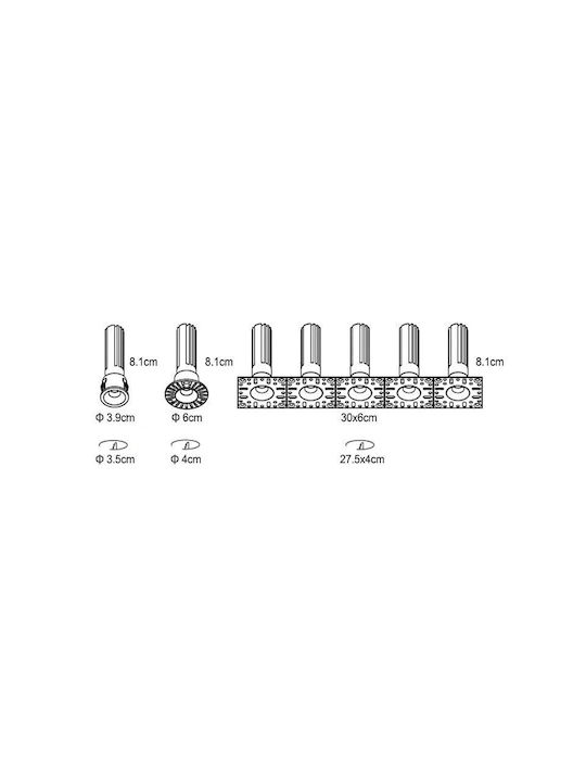 Gekas Spot Încorporat cu LED Integrat și Lumină Alb Cald Argintiu 2.6x2.6cm. 1buc