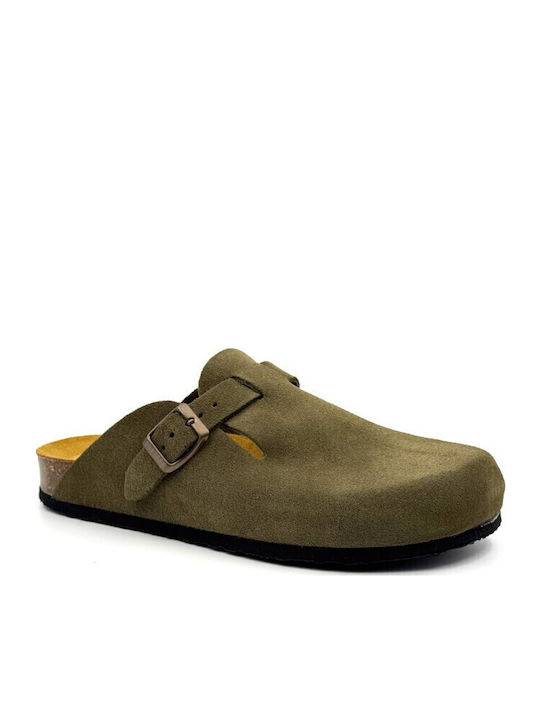 Anatomical Leather Women's Slippers Green