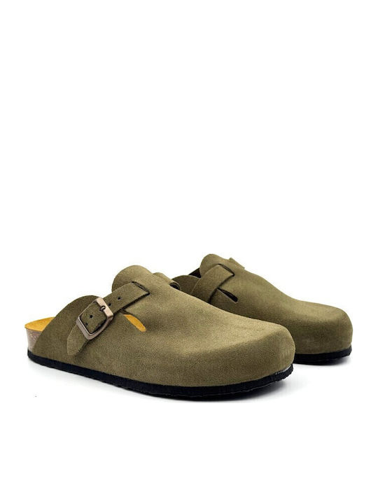 Anatomical Leather Women's Slippers Green