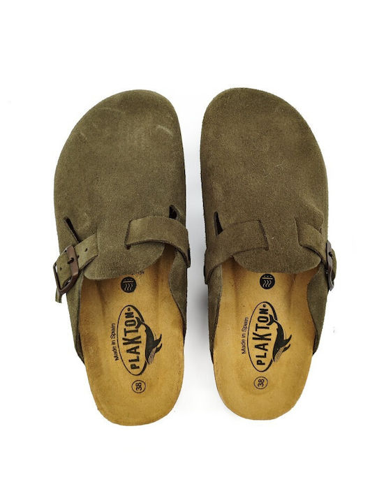 Anatomical Leather Women's Slippers Green