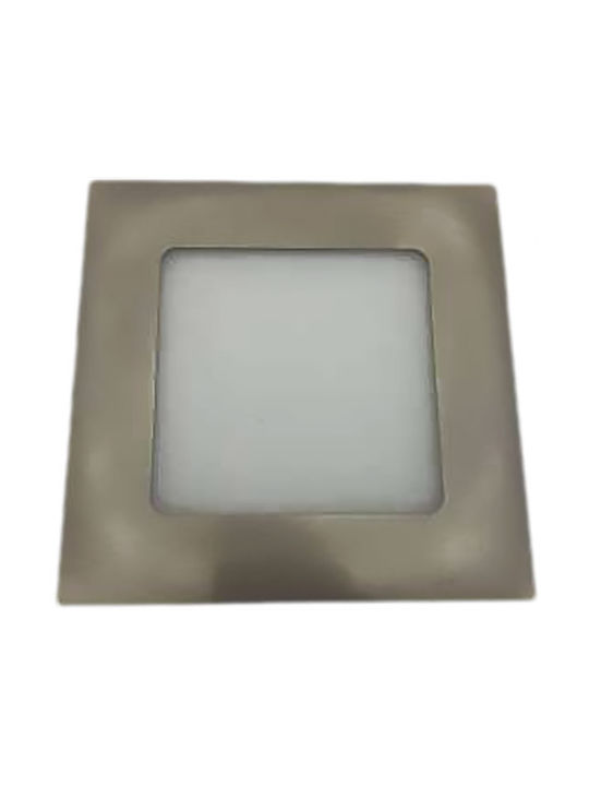 Atman Square Metallic Recessed Spot with Integrated LED and Natural White Light 6W Silver 12x12cm. 1pcs