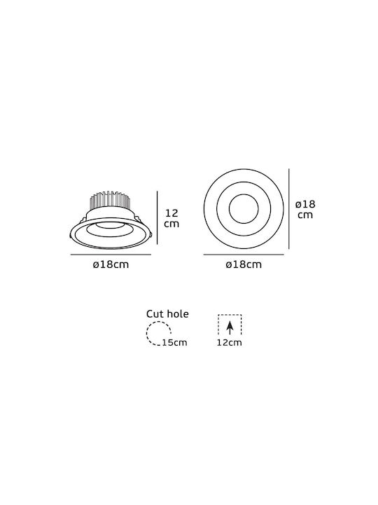VK Lighting Plafonieră de Exterior cu LED Integrat în Culoare Alb 64174-899703