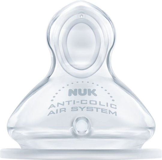 Nuk First Choice+ Silicone Baby Bottle Teats Medium Flow for 6+ months 2pcs