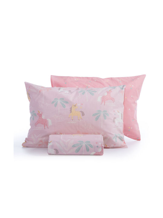 Nef-Nef Homeware Unicorn Forever Set Kids Duvet Cover Single with Pillowcase Cotton Unicorn Forever 160x240cm