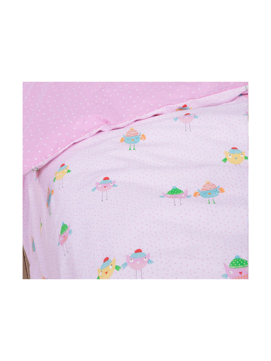 Nef-Nef Homeware Tweet So Sweet Lovely Set Kids Duvet Cover Single with Pillowcase Cotton So Sweet 160x240cm