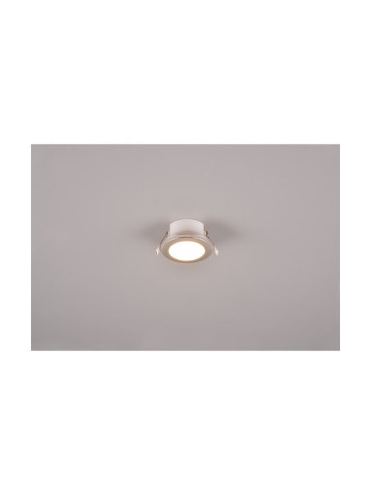 Trio Lighting Кръгла Пластмаса Вграден Спот с Патрон Вграден LED Сребрист 4x4см. 1бр