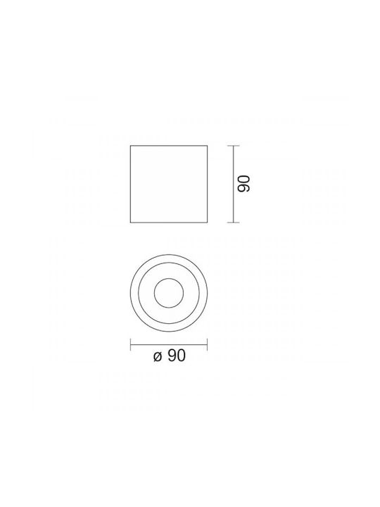 Spot Light Plastic Recessed Spot with Socket GU10 White 9x9cm. 1pcs