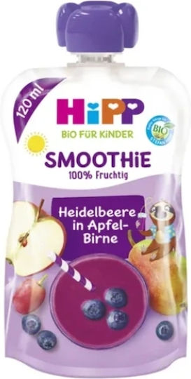 Hipp Fruit-Vegetable Puree Bio Smoothie with Flavor Blueberry-Apple and Pear 120gr for 12+ Months