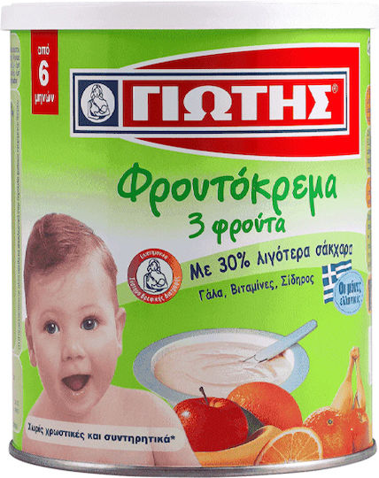 Giotis Fruit puree with 3 Fruits with Flavor from 3 Fruits 300gr for 6+ Months
