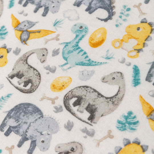 Borea Dinosaurs Baby Sheets Set Crib Flannel Multicolored 120x160cm 2pcs