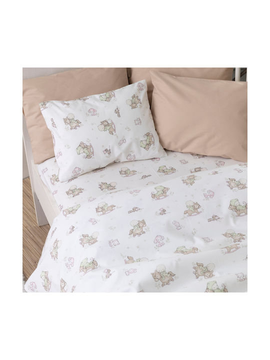 Borea Rocking Horse Baby Sheets Set Crib Cotton Mint Green Turquoise 120x160cm 2pcs