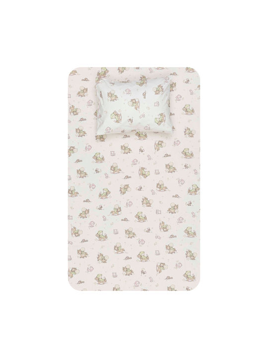 Borea Rocking Horse Baby Sheets Set Crib Cotton Mint Green Turquoise 120x160cm 2pcs