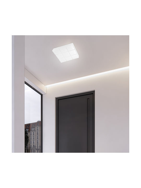 Eurolamp Πλαφονιέρα Οροφής Εξωτερικού Χώρου με Ενσωματωμένο LED σε Λευκό Χρώμα 145-20082