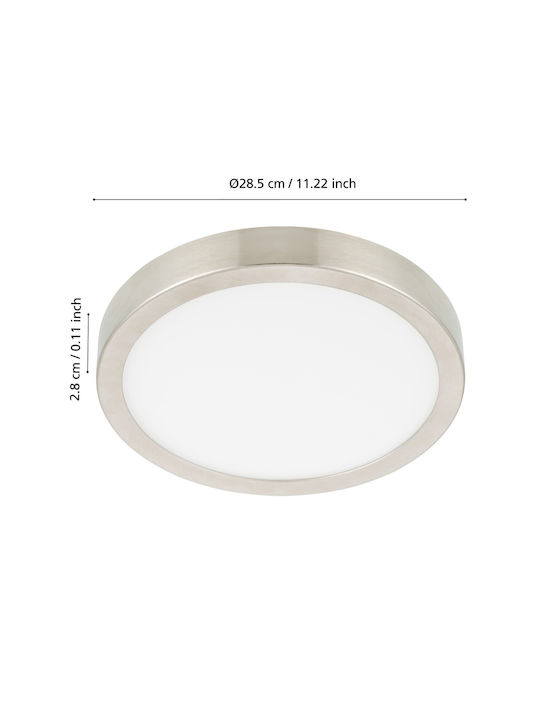 Eglo Fueva Outdoor Ceiling Flush Mount with Integrated LED in Silver Color 98845
