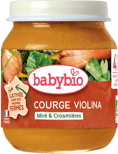 Babybio Frucht-Gemüse-Püree mit Geschmack Süßer Kürbis 130gr für 4+ Monate