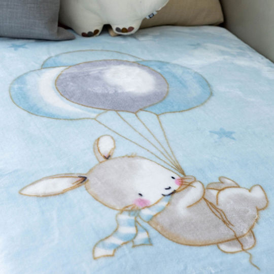 Sunshine Decke Kinderbett Samt Blau 110x140cm