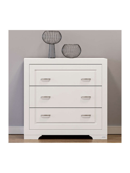 York Baby Dresser with 3 Drawers White 94x50x90cm