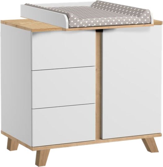 Baby Kommode mit 3 Schubladen Cappuccino 90x50x88cm