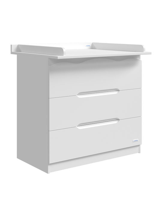 Winnie Baby Dresser with 3 Drawers White 94x51x88cm