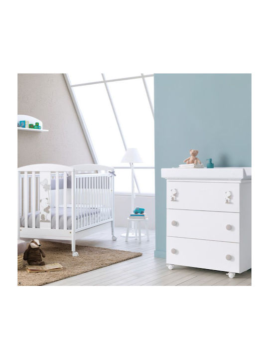 Baby Dresser with 3 Drawers White 76x45x90cm