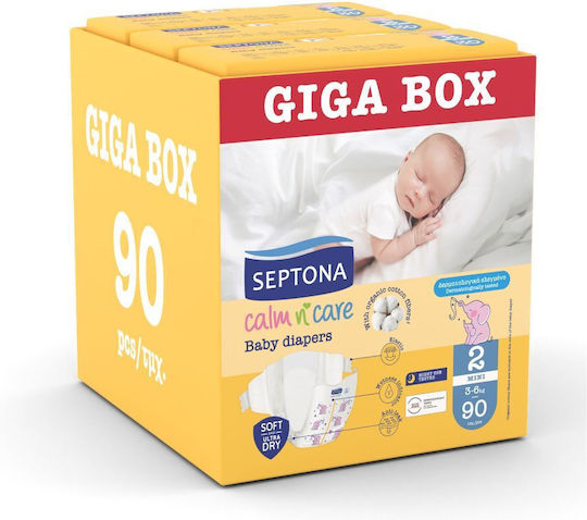 Septona Tape Diapers Calm & Care No. 2 for 3-6kg 90pcs