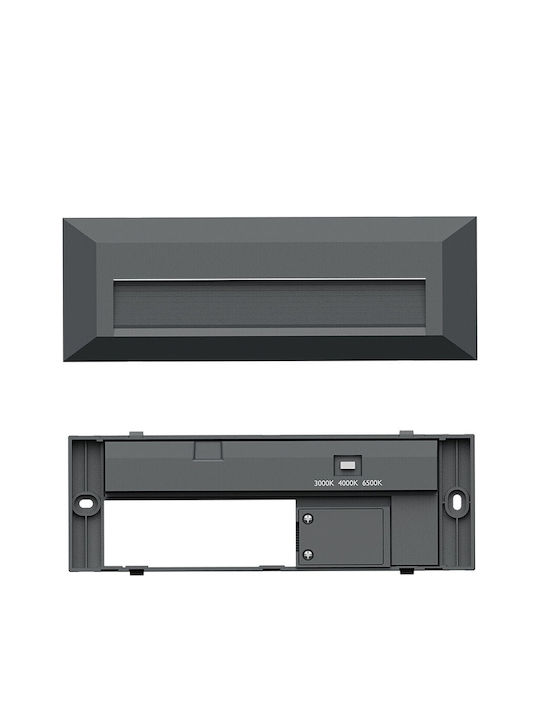 Braytron Επιτοίχιο Εξωτερικό Φωτιστικό LED IP65 3W με Ρυθμιζόμενο Λευκό Φως 23x8εκ.