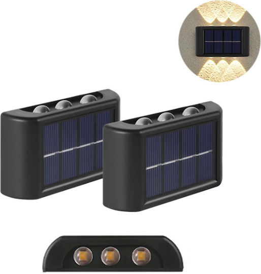 Factory Led Waterproof Set of 2 Wall Solar Lights Street with Warm White Light 9cmx5.7cmcm