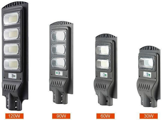 Invictus HSL-2010-30 Ηλιακό Φωτιστικό Δρόμου 30W Ψυχρό Λευκό 6000K με Φωτοκύτταρο και Τηλεχειριστήριο IP65 30x18.6εκ.