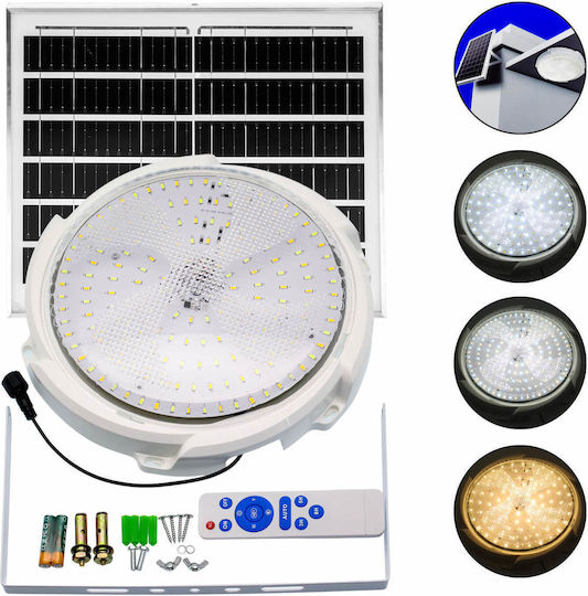 Jortan Hanging Solar Light 200W 1000lm Cold White 6000K with Photocell and Remote Control IP44 35cmx35cmcm
