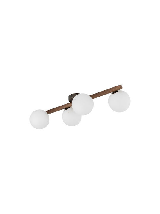 TK Lighting Πλαφονιέρα Οροφής 65εκ. Καφέ με Ντουί G9