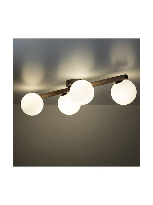 TK Lighting Πλαφονιέρα Οροφής 65εκ. Καφέ με Ντουί G9