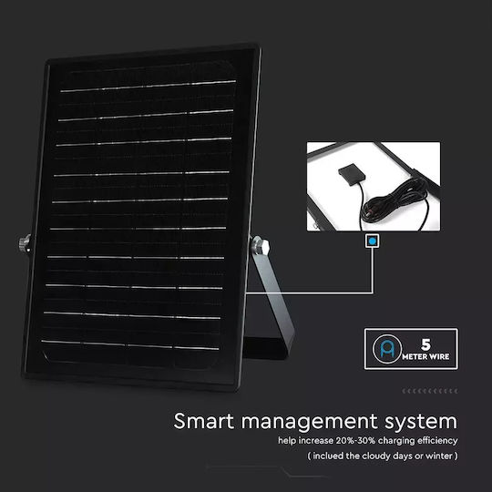 V-TAC Solar Light 10W 1500lm Natural White with Motion Sensor IP65 13.4cmx3.12cmx12.1cmcm