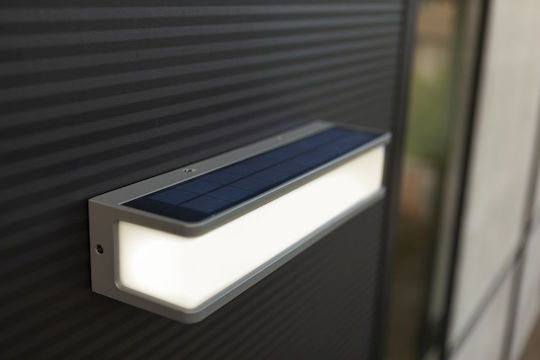 Lutec Doblo Wall Mounted Solar Light 16.5W 1000lm Natural White 4000K with Motion Sensor IP54 35cmx9cmx9.1cmcm