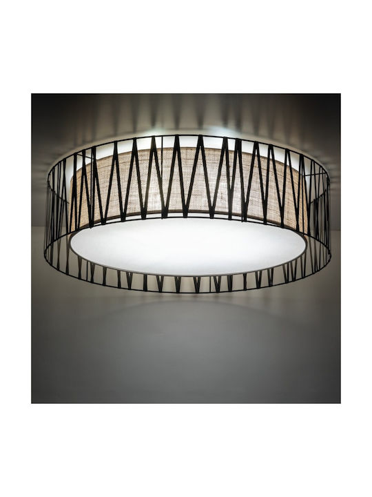 TK Lighting Πλαφονιέρα Οροφής 72εκ. Λευκή με Ντουί E27