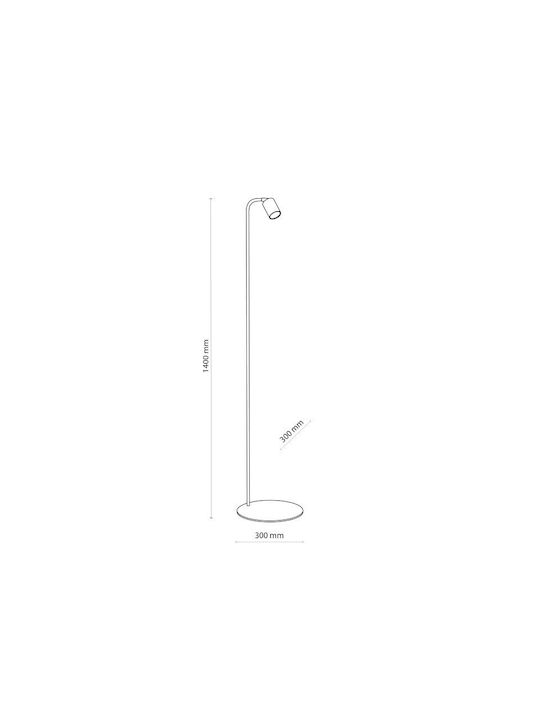TK Lighting Logan Stehleuchte H140xB30cm. mit Fassung für Lampe GU10 Schwarz