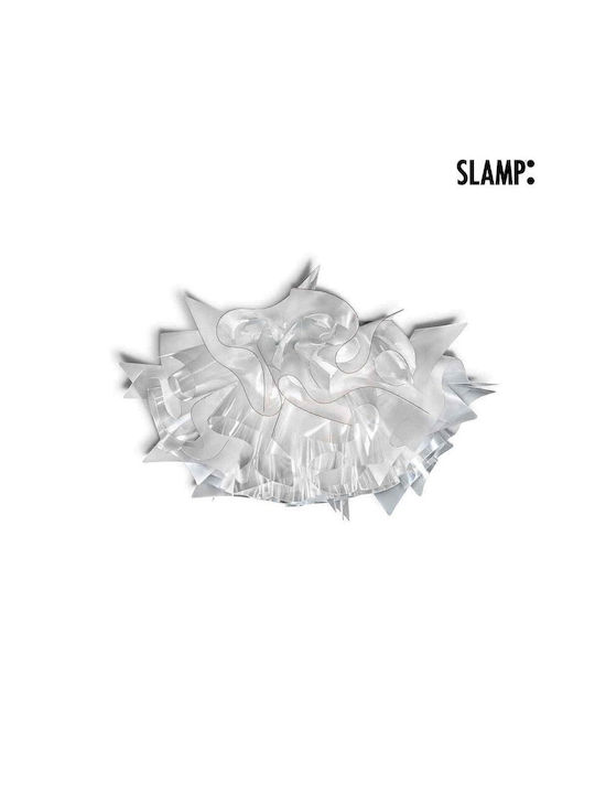 Slamp Veli Medium Ceiling Mount Light 53cm Beige with Socket E27 with Crystals