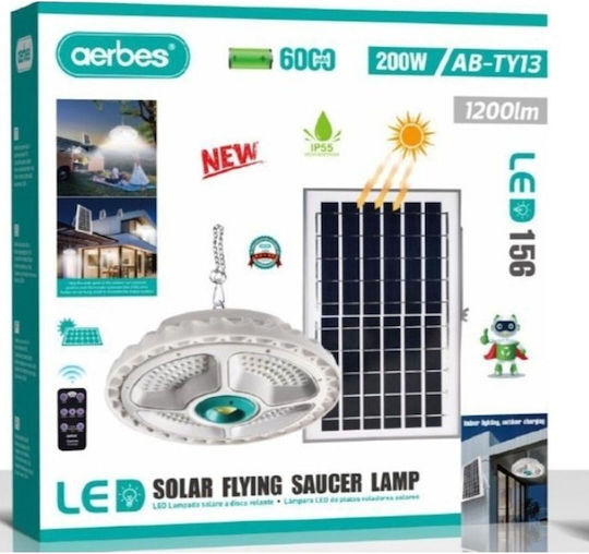 Aerbes Hanging Solar Light 200W Cold White 6500K with Remote Control IP55 36cmx13cmx29cmcm