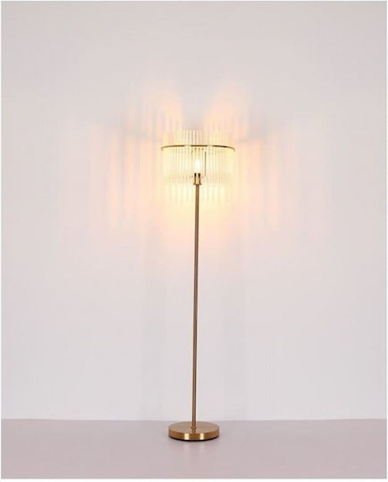 Globo Lighting Floor Lamp H152xW38cm. with Socket for Bulb E27 Gold